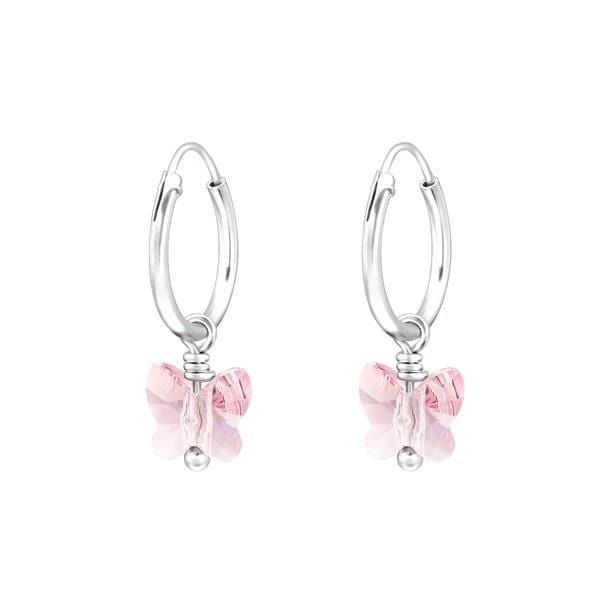 Sterling Silver Butterfly Hoop earring