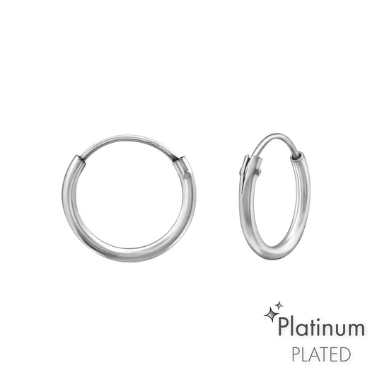 Silver Platinum Hoop Earrings