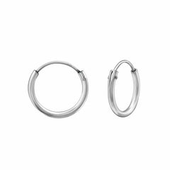 Silver Platinum Hoop Earrings