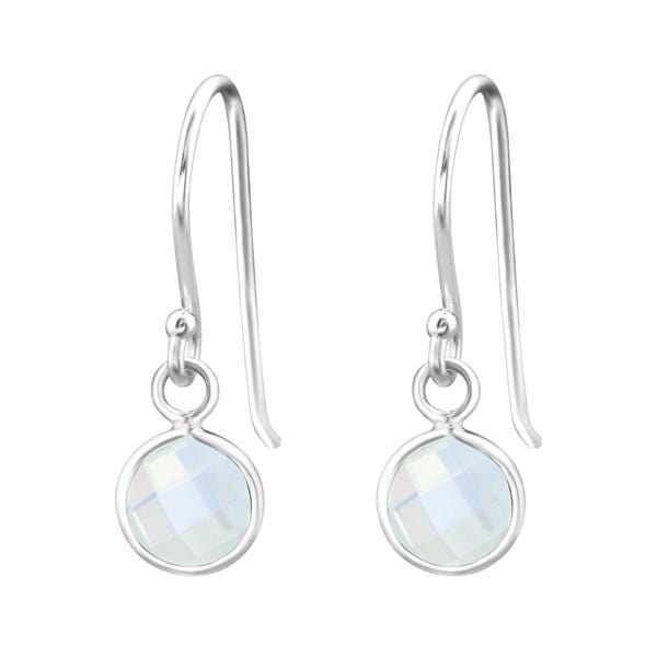Sterling Silver drop Nano White Opal Earrings