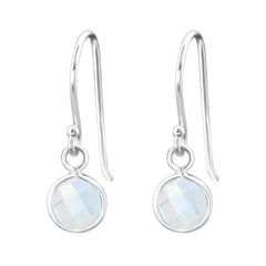 Sterling Silver drop Nano White Opal Earrings