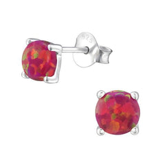 Silver Round Stud Earrings