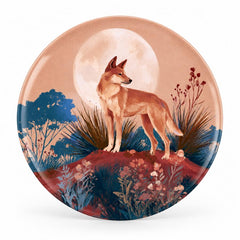 Coyote Beneath the Full Moon Decorative Wall Plate