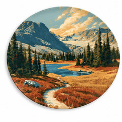 Alpine Lake Golden Hour Landscape Wall Plate