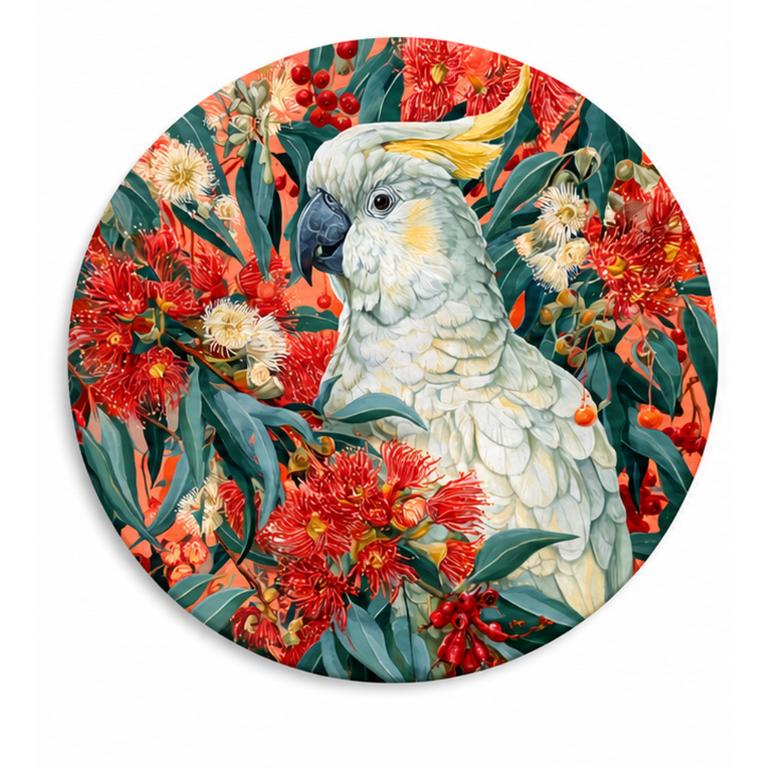 White Cockatoo Australian Botanical Wall Plate