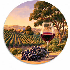 Golden Hour Vineyard Red Wine Wall Plate