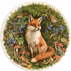 Woodland Fox & Robin Fern Wall Plate