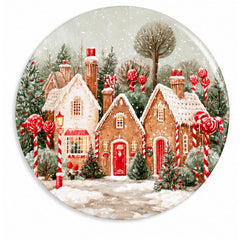 Gingerbread Village Christmas Snow Wall Plate