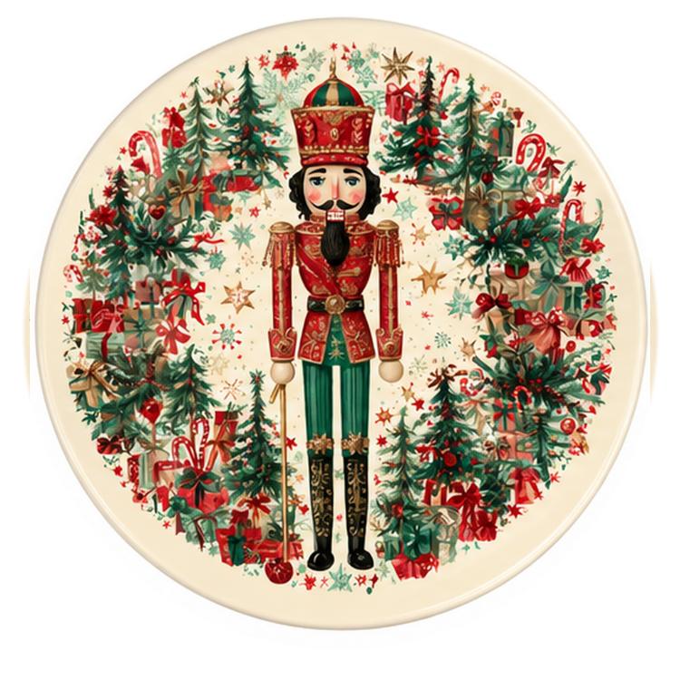 Nutcracker Evergreen Christmas Gift Wall Plate