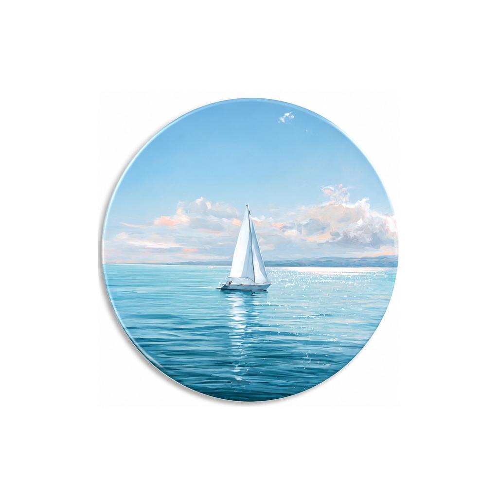 Serene Sailboat Blue Horizon Wall Plate