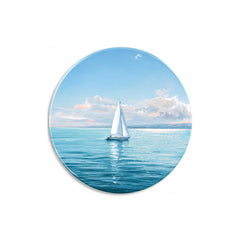 Serene Sailboat Blue Horizon Wall Plate