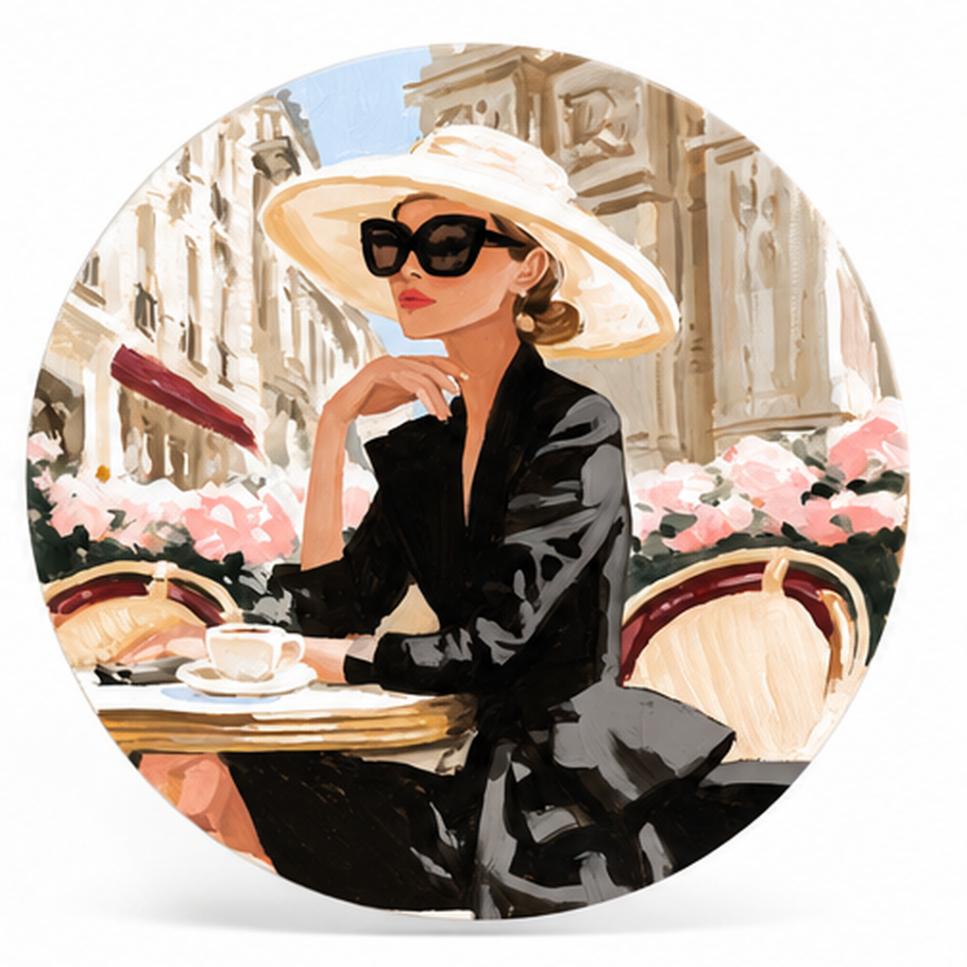Parisian Café Chic Fashion Wall Plate