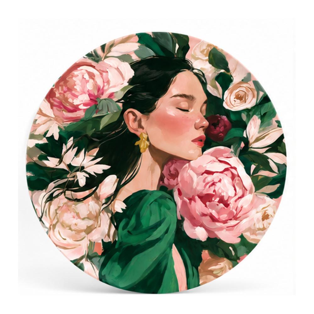 Blush Peony Reverie Portrait Wall Plate