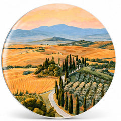 Golden Hour Tuscan Countryside Wall Plate