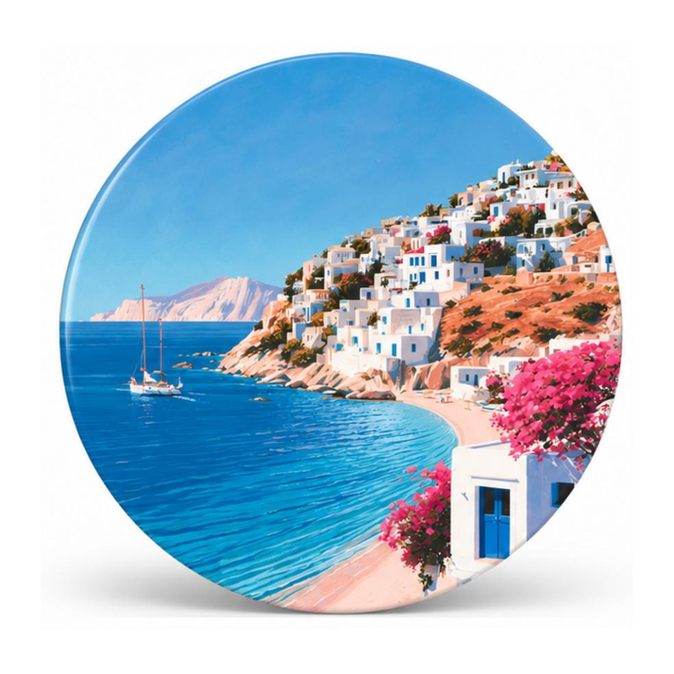 Santorini Azure Bay Wall Plate