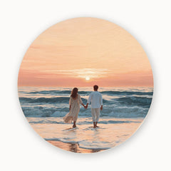 Sunset Lovers Beach Walk Wall Plate
