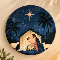 Star of Bethlehem Nativity Wall Plate displayed on a wall