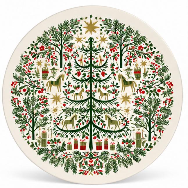 Nordic Christmas Folk Garden Wall Plate
