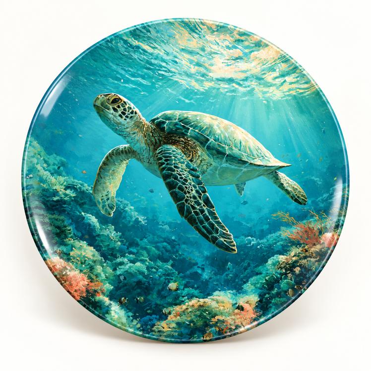 Sea Turtle Coral Reef Sanctuary Wall Plate