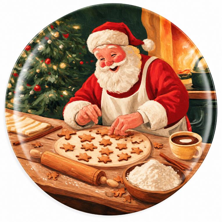 Santa’s Christmas Cookie Kitchen Wall Plate