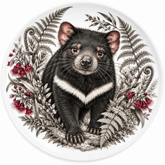 Tasmanian Devil Fern & Bellflower Wall Plate