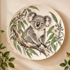 Koala in Eucalyptus Canopy Wall Plate displayed on a wall