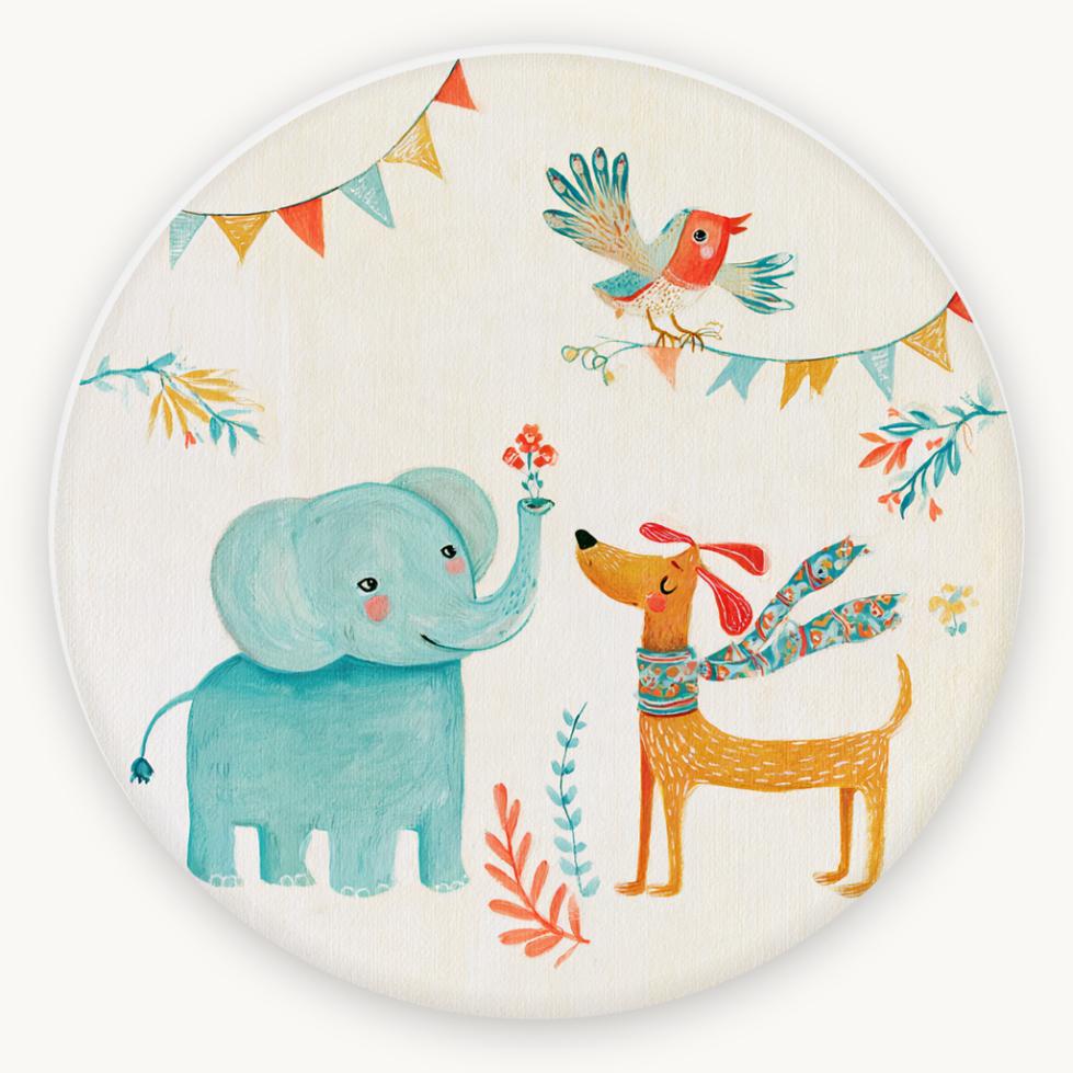 Little Elephant & Friends Wall Plate
