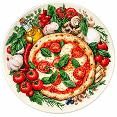 Italian Margherita Pizza Kitchen Wall Plate
