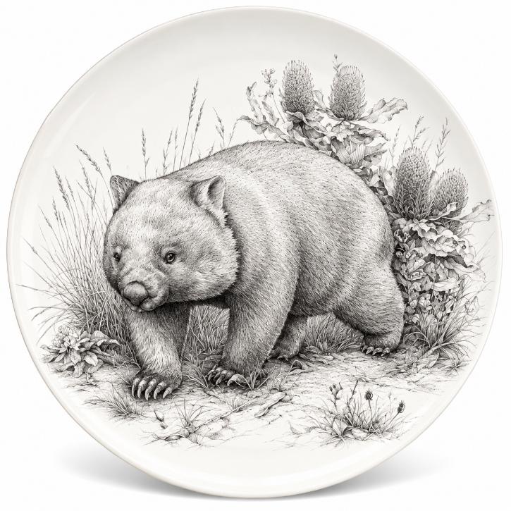 Australian Wombat Banksia Sketch Wall Plate