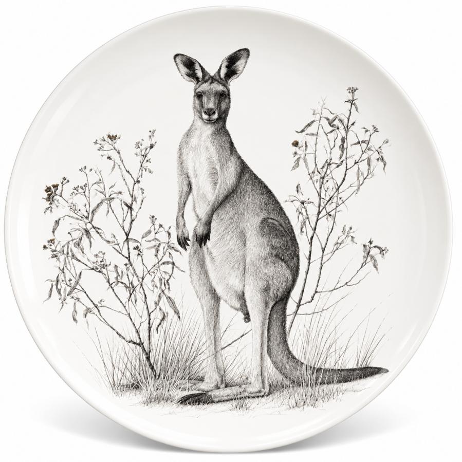 Outback Kangaroo Pencil Sketch Wall Plate