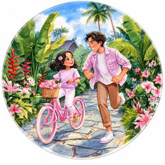 Tropical Bicycle Adventure Family Wall Plate