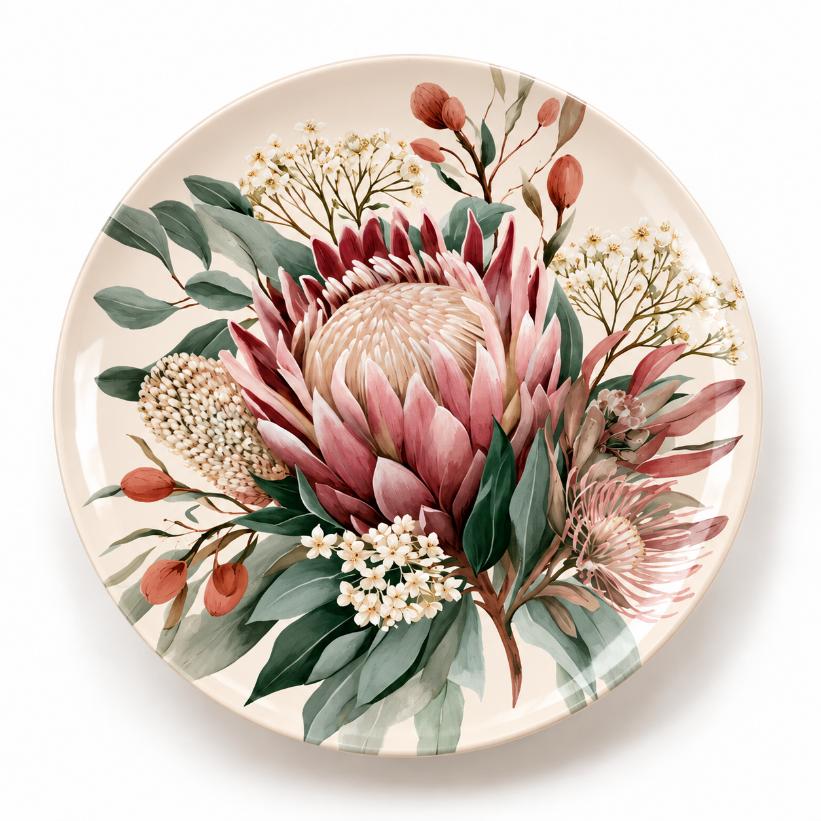 Blush Pink Protea Native Botanical Wall Plate