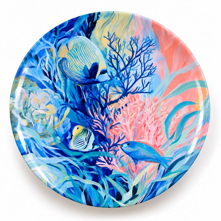 Vibrant Coral Reef Fish Decorative Wall Plate