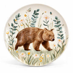 Woodland Wombat Wildflower Nursery Decorative Wall Plate – front view