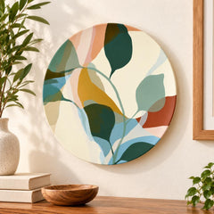Translucent Botanical Leaves Decorative Wall Plate displayed on a wall