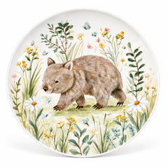 Meadow Wombat Wildflower Nursery Wall Plate – front view
