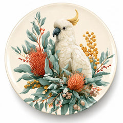 Australian Cockatoo in Native Botanicals Wall Plate