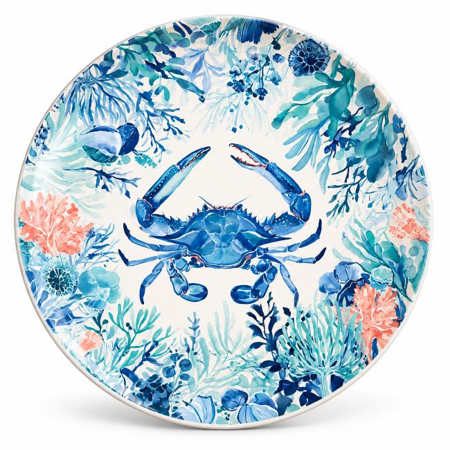 Blue Crab Coral Garden Wall Plate
