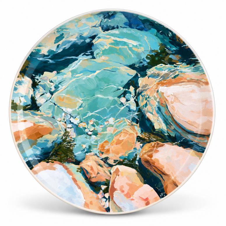 Turquoise Tidal Rocks Wall Plate