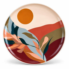 Terracotta Horizon Abstract Landscape Wall Plate