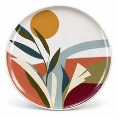 Terracotta Sunrise Botanical Wall Plate