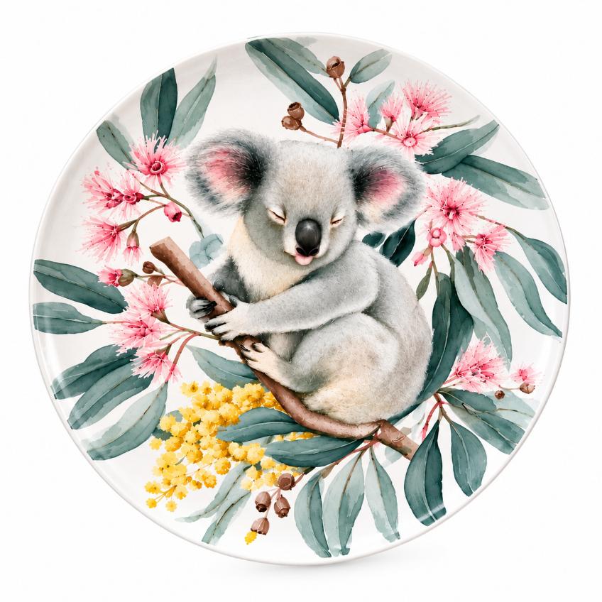 Koala Among Blossoms Wildlife Wall Plate