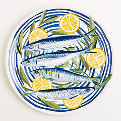 Mediterranean Sardines and Lemons Wall Plate