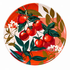 Red Tomato Garden Rustic Botanical Wall Plate