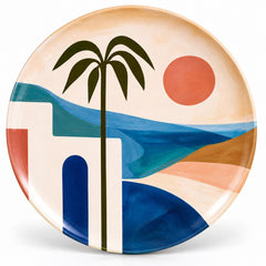 Coastal Sunset Palm Tree Wall Plate