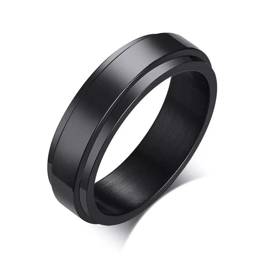 Unisex Black Spinner Ring