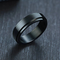 Unisex Black Spinner Ring
