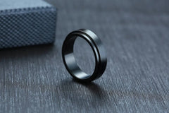 Unisex Black Spinner Ring