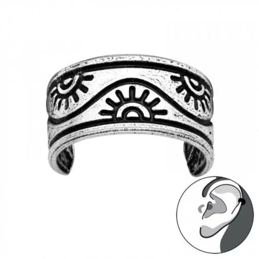 Silver Sun Ear Cuff