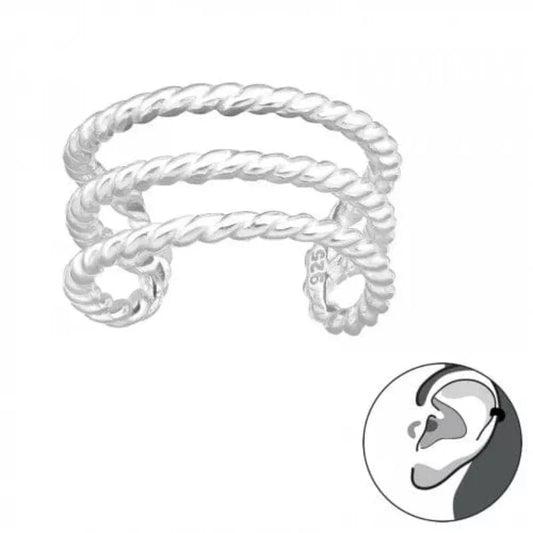 Silver Triple Line Ear Cuff